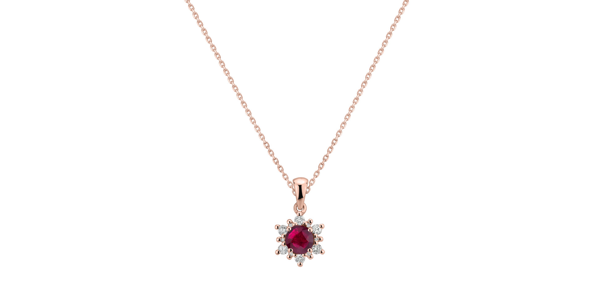Diamond pendant with Ruby Snow Star