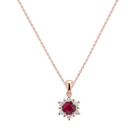 Diamond pendant with Ruby Snow Star