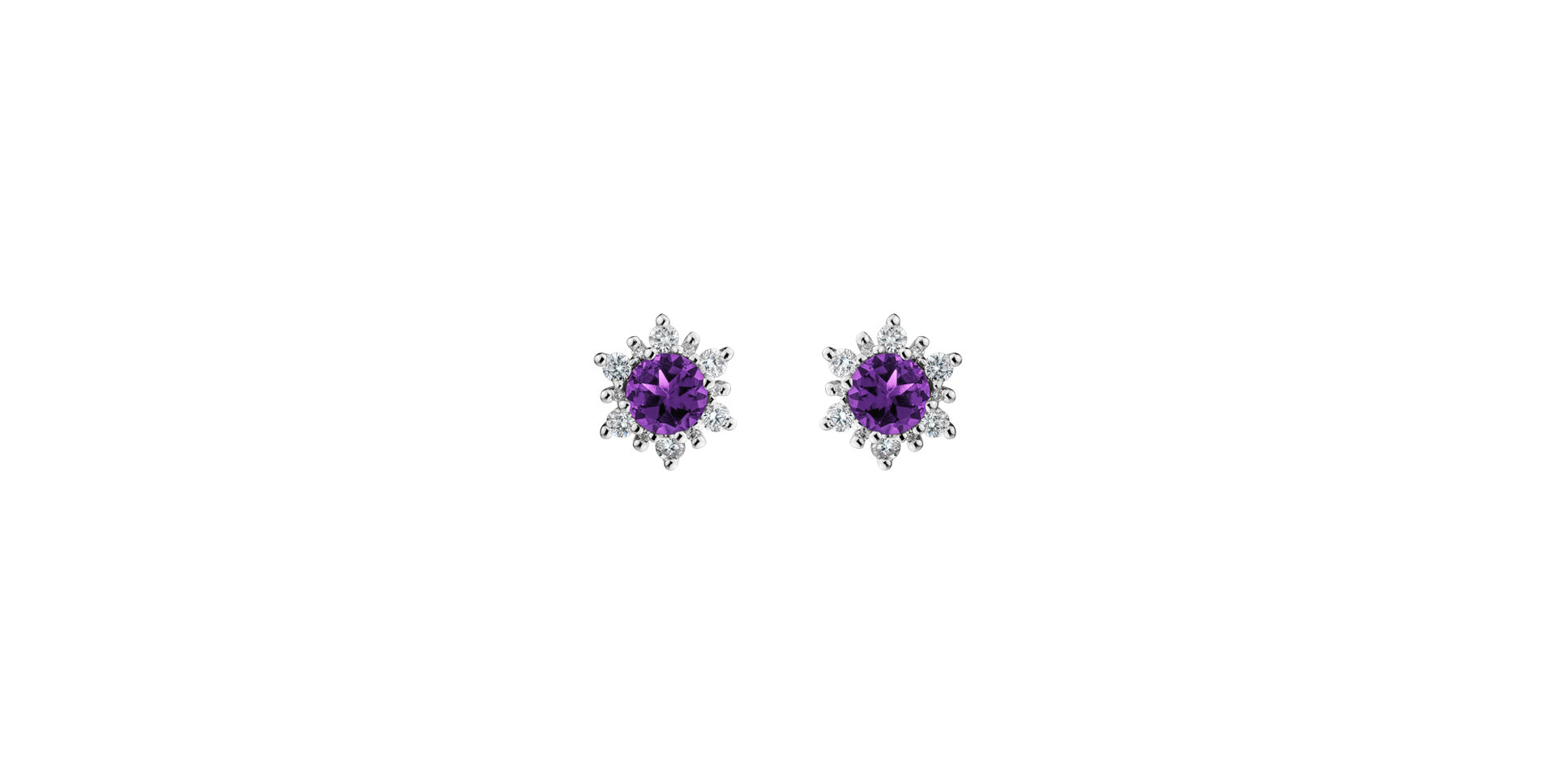 Diamond earrings with Amethyst Brazil Fancy Fairytale