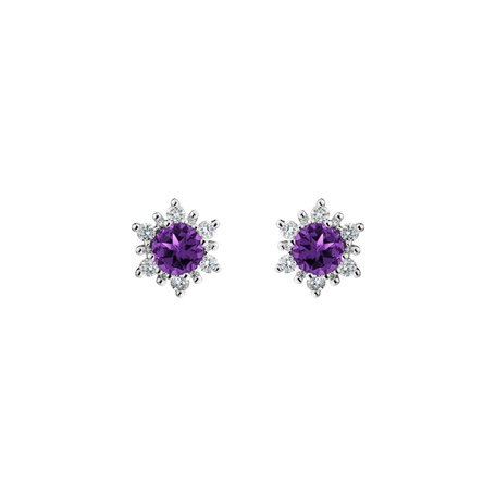 Diamond earrings with Amethyst Brazil Fancy Fairytale