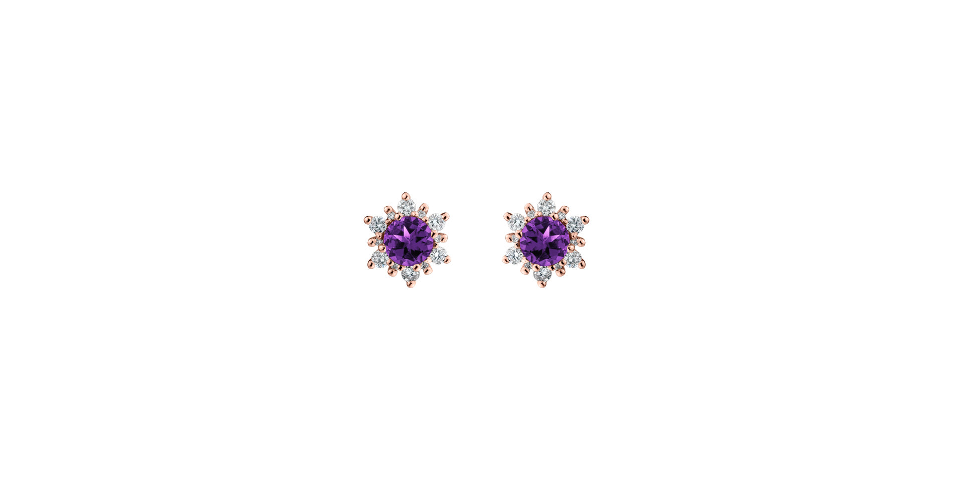 Diamond earrings with Amethyst Brazil Fancy Fairytale