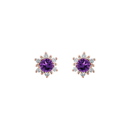 Diamond earrings with Amethyst Brazil Fancy Fairytale