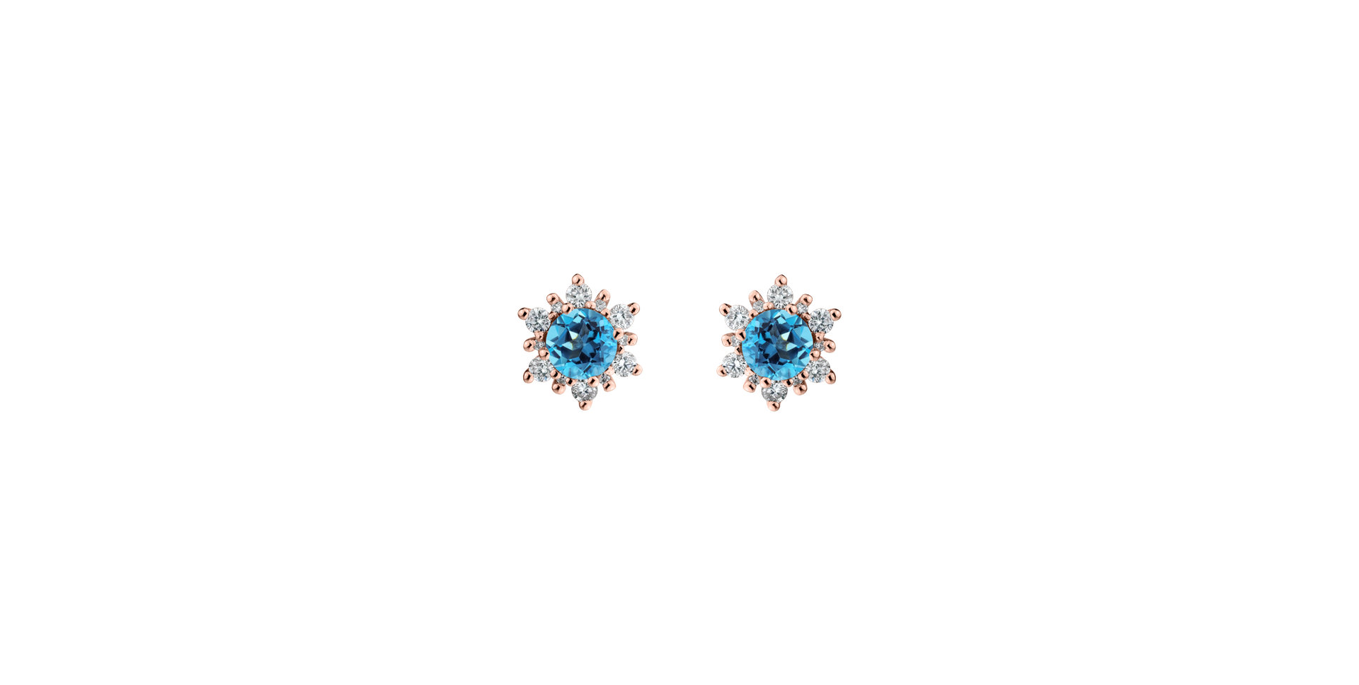 Diamond earrings with Topaz Swiss Fancy Fairytale