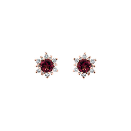 Diamond earrings with Rhodolite Fancy Fairytale