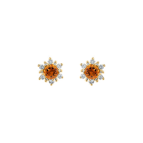 Diamond earrings with Citrine Fancy Fairytale