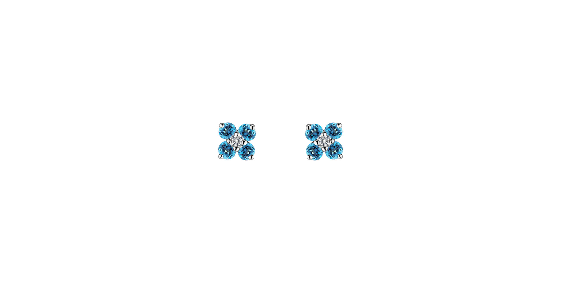Diamond earrings with Topaz Swiss Divine Bloom