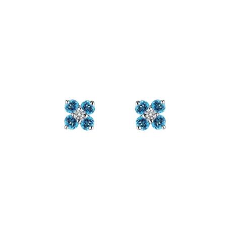 Diamond earrings with Topaz Swiss Divine Bloom