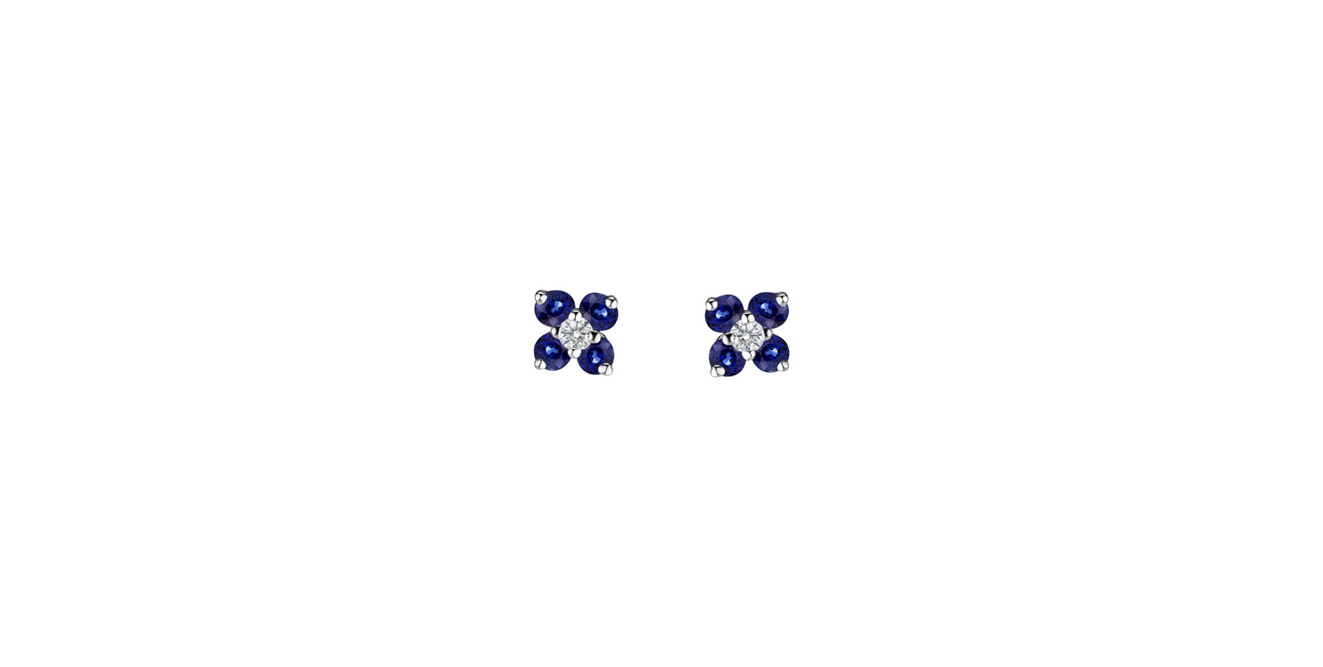 Diamond earrings with Sapphire Divine Bloom
