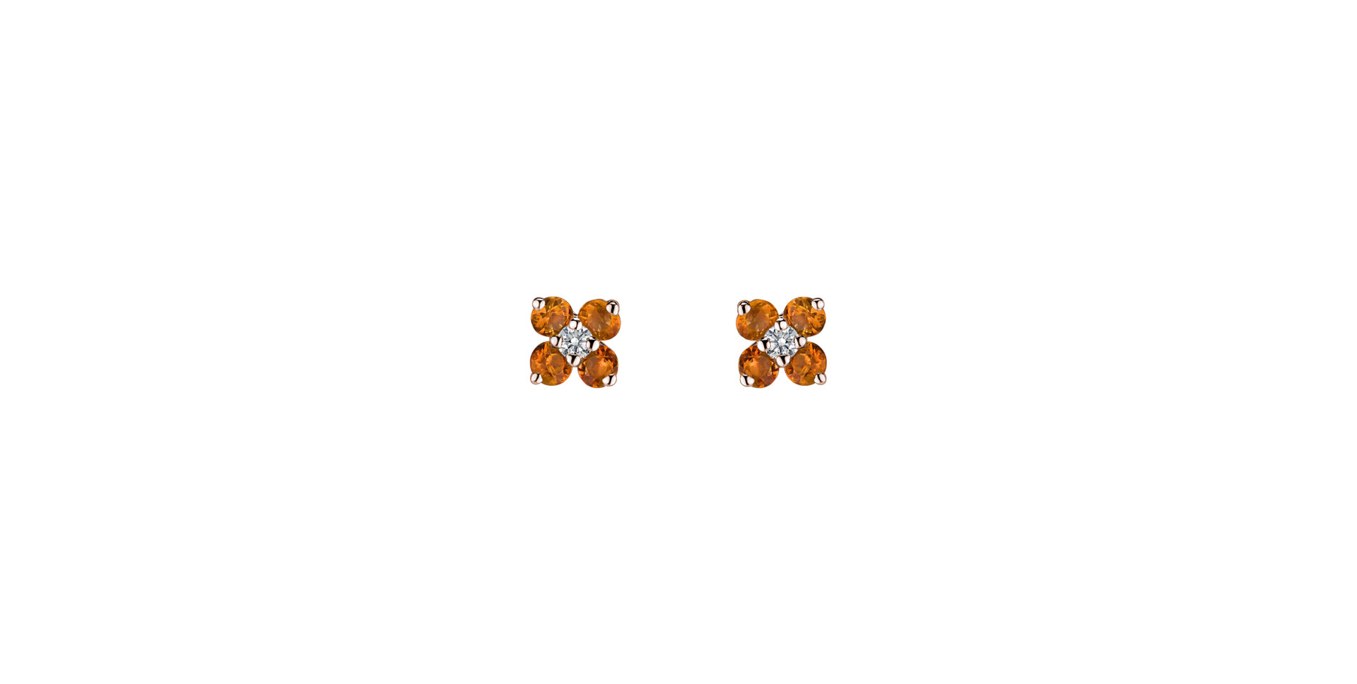 Diamond earrings with Citrine Divine Bloom