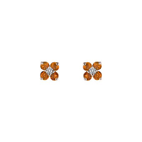 Diamond earrings with Citrine Divine Bloom