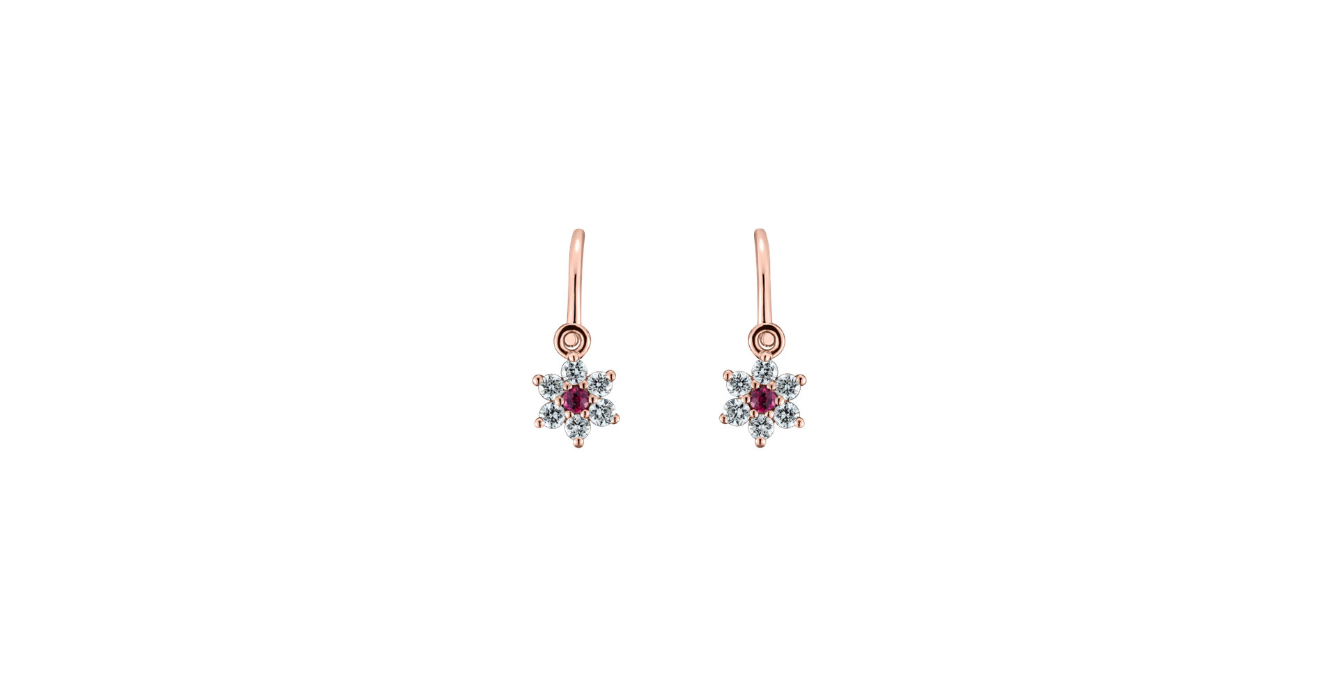 Diamond earings with Ruby Early Sparks