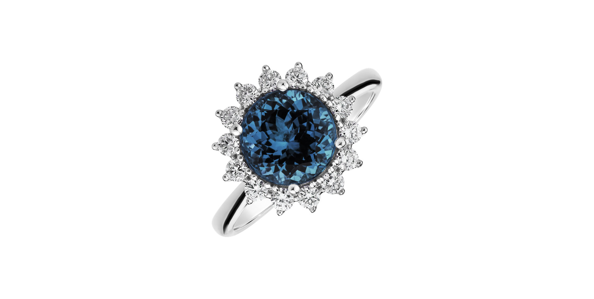 Diamond ring with Topaz London Stellar Sun