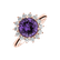 Diamond ring with Amethyst Brazil Stellar Sun4