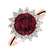 Diamond ring with Rhodolite Stellar Sun2
