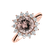 Diamond ring with Morganite Stellar Sun4