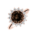 Diamond ring with Smoky Quartz Stellar Sun4