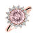 Diamond ring with Rose Quartz Stellar Sun4
