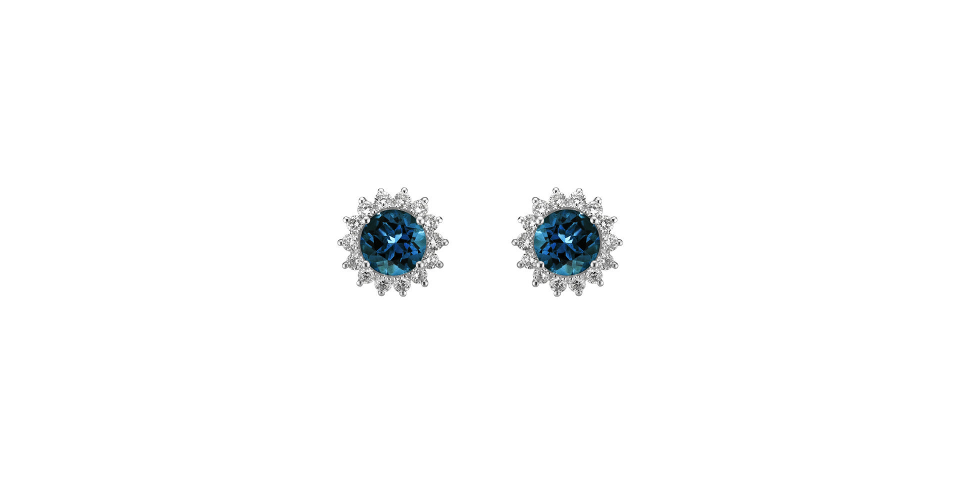 Diamond earrings with Topaz London Lilac Flower