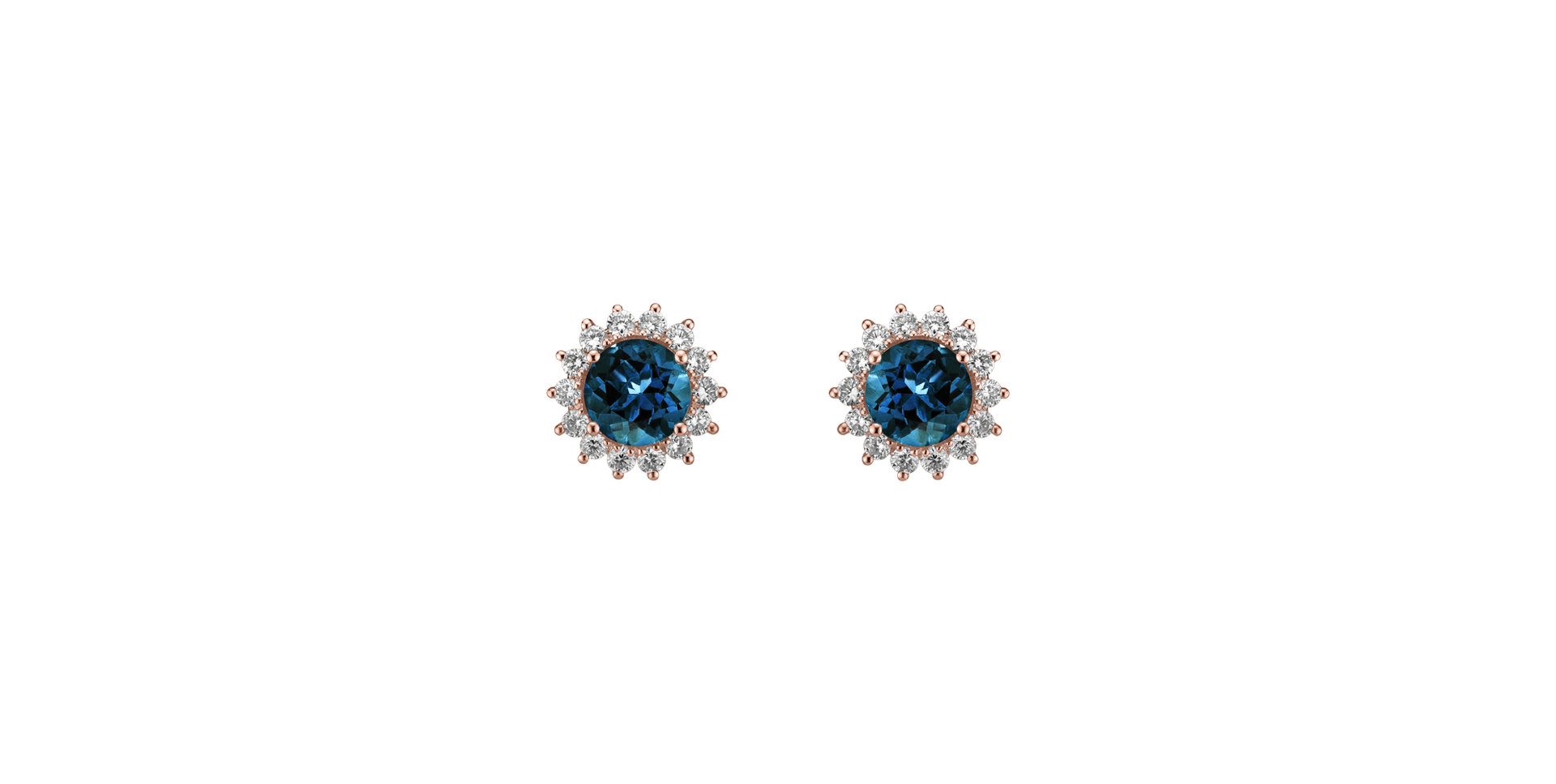 Diamond earrings with Topaz London Lilac Flower
