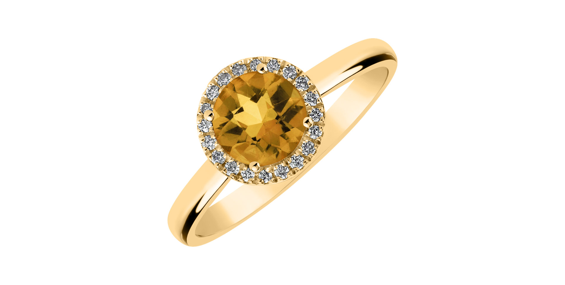 Diamond ring with Citrine Bonbon