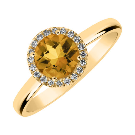 Diamond ring with Citrine Bonbon