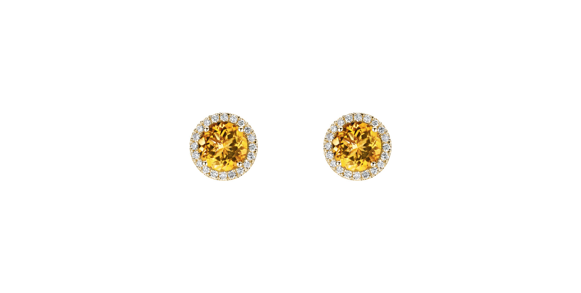 Diamond earrings with Citrine Eternal Sunshine