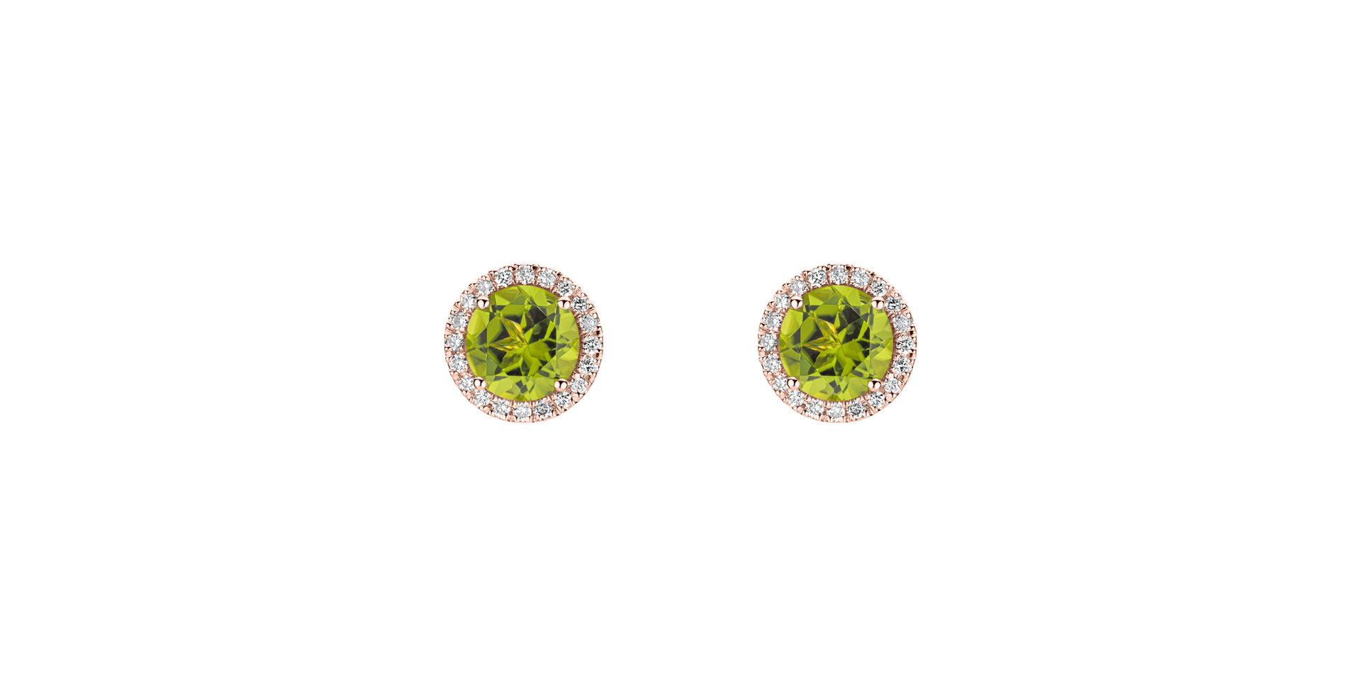 Diamond earrings with Peridot Eternal Sunshine