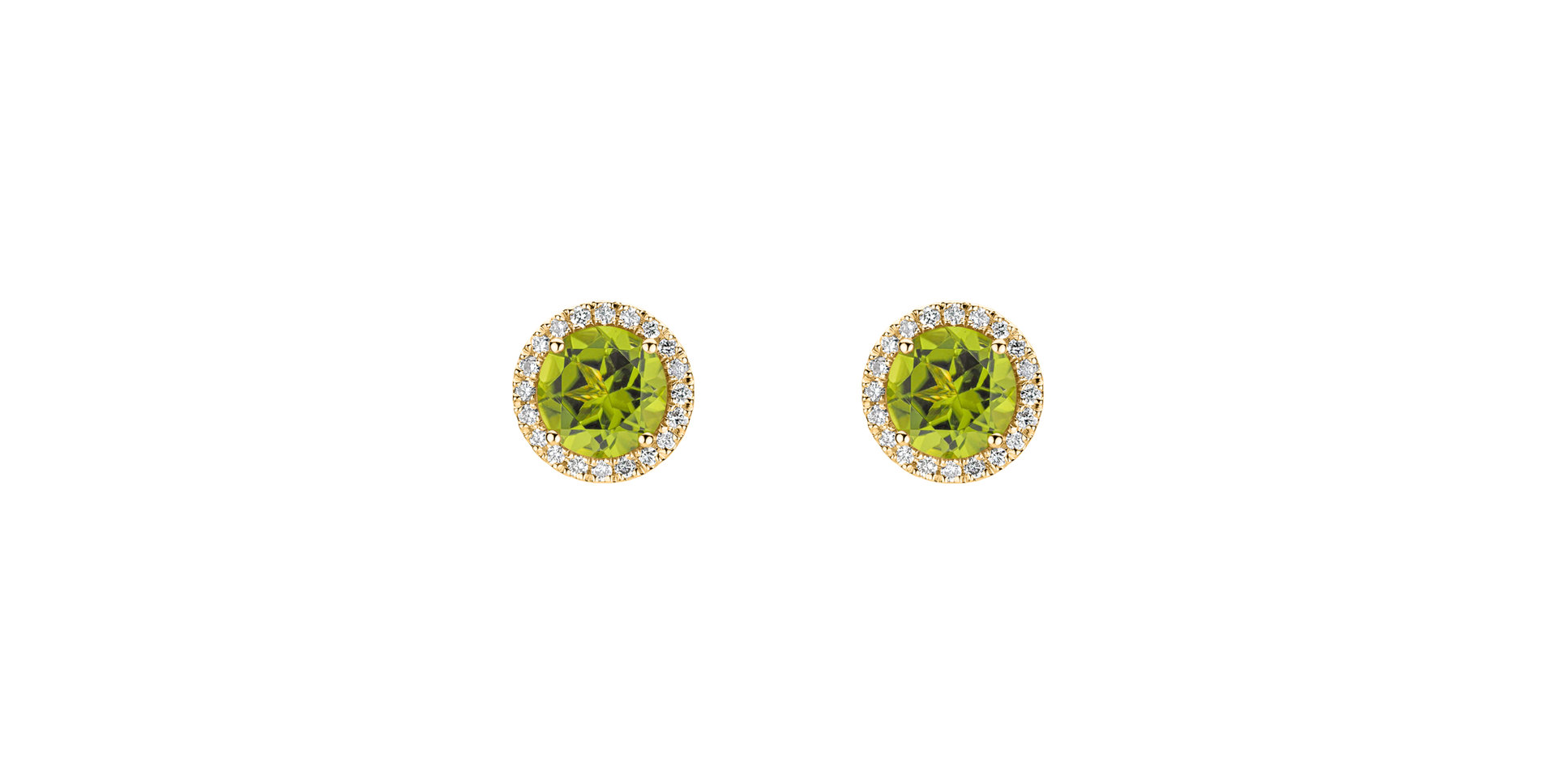 Diamond earrings with Peridot Eternal Sunshine