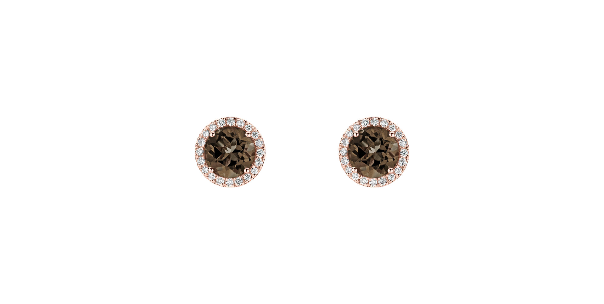 Diamond earrings with Smoky Quartz Eternal Sunshine
