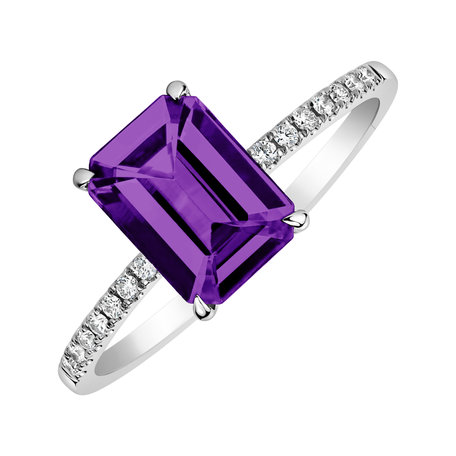 Diamond ring with Amethyst Brazil Perfect Promise
