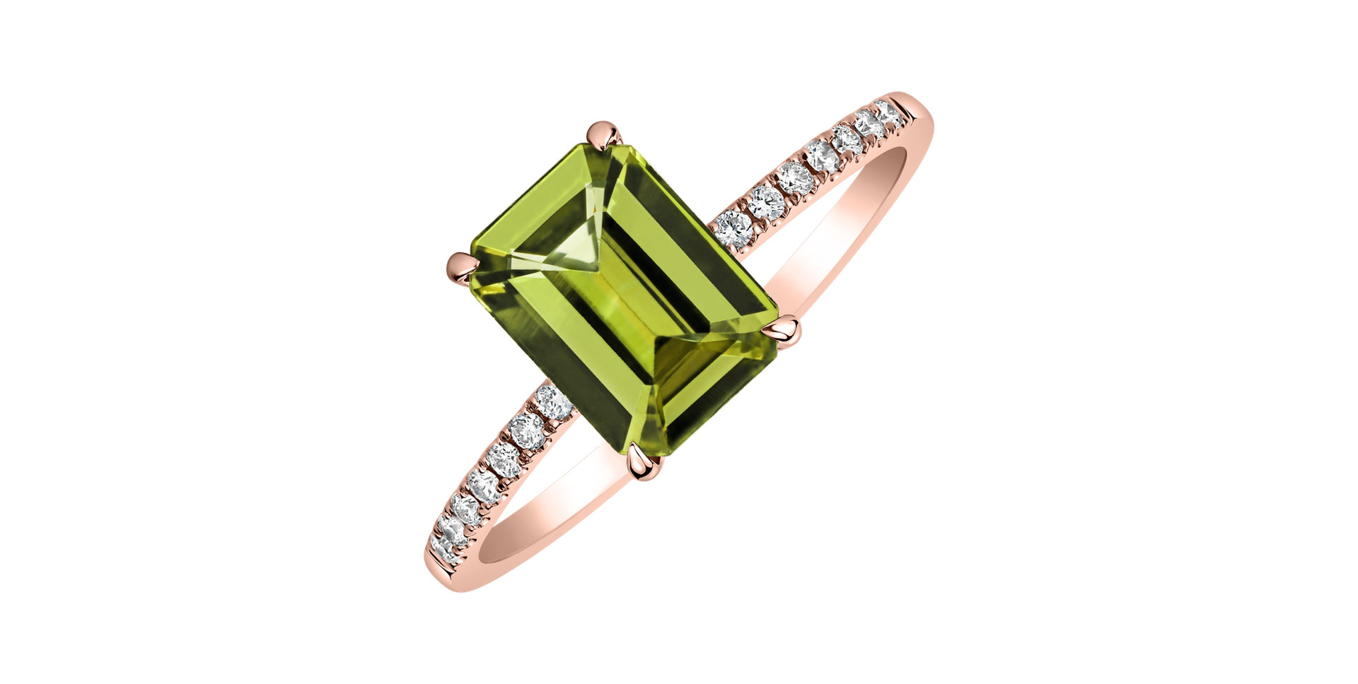 Diamond ring with Peridot Perfect Promise