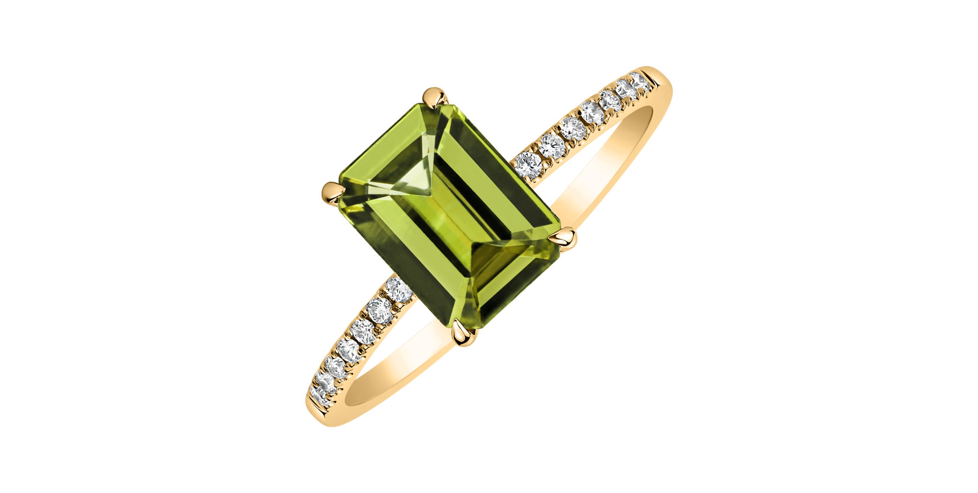 Diamond ring with Peridot Perfect Promise