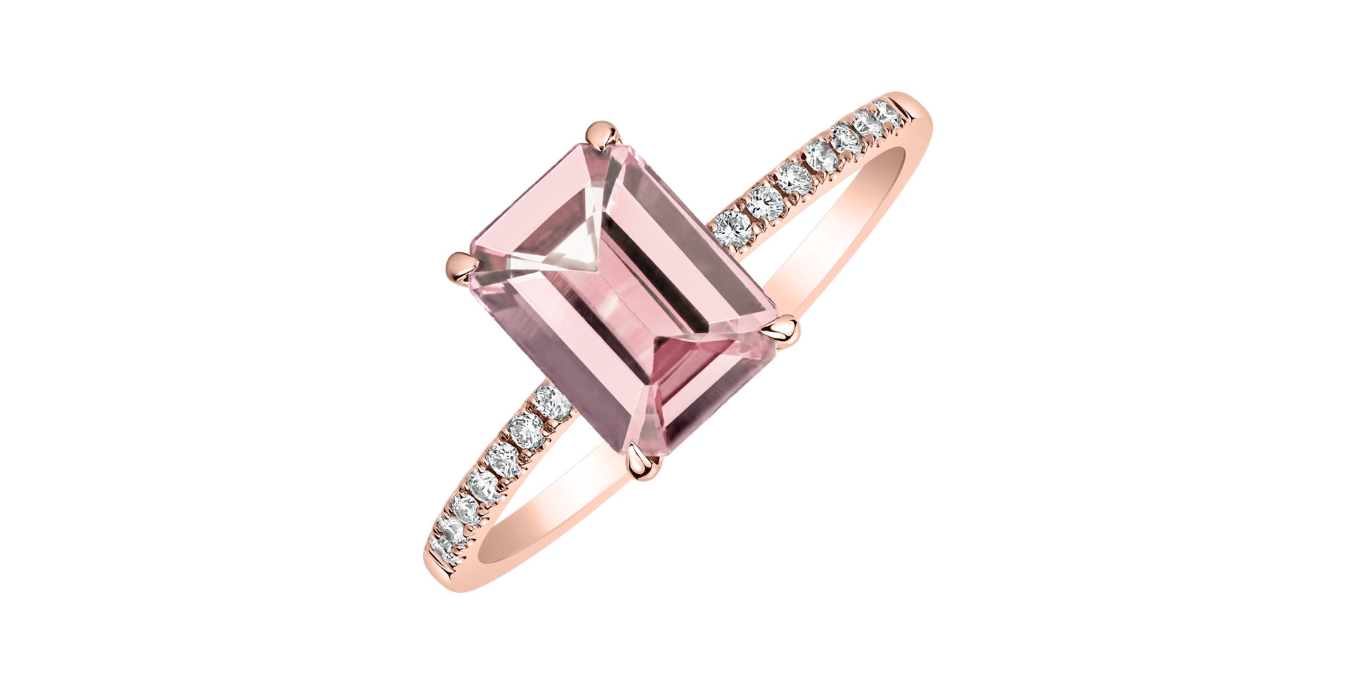 Diamond ring with Rose Quartz Perfect Promise
