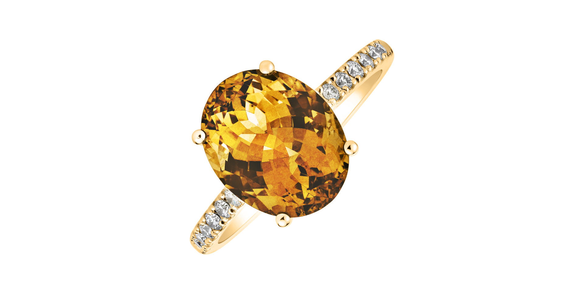 Diamond ring with Citrine Playful Glamour