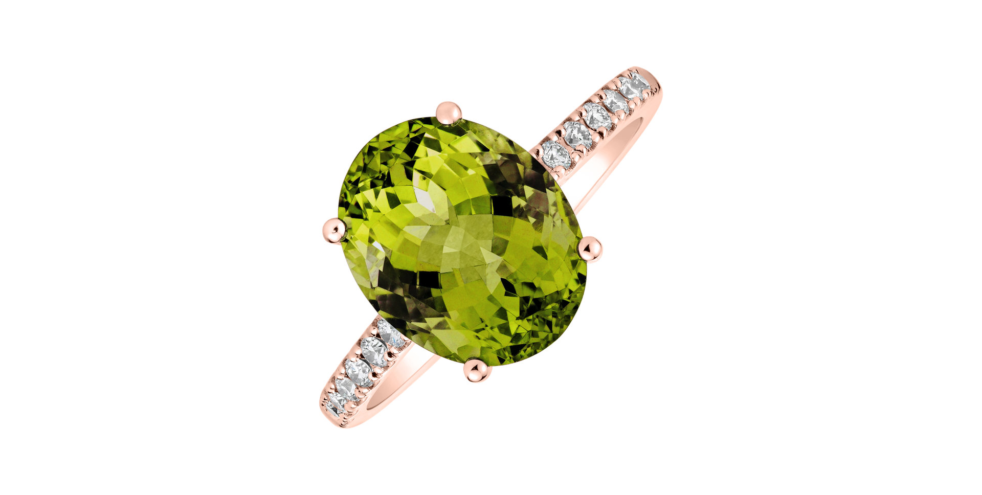 Diamond ring with Peridot Playful Glamour
