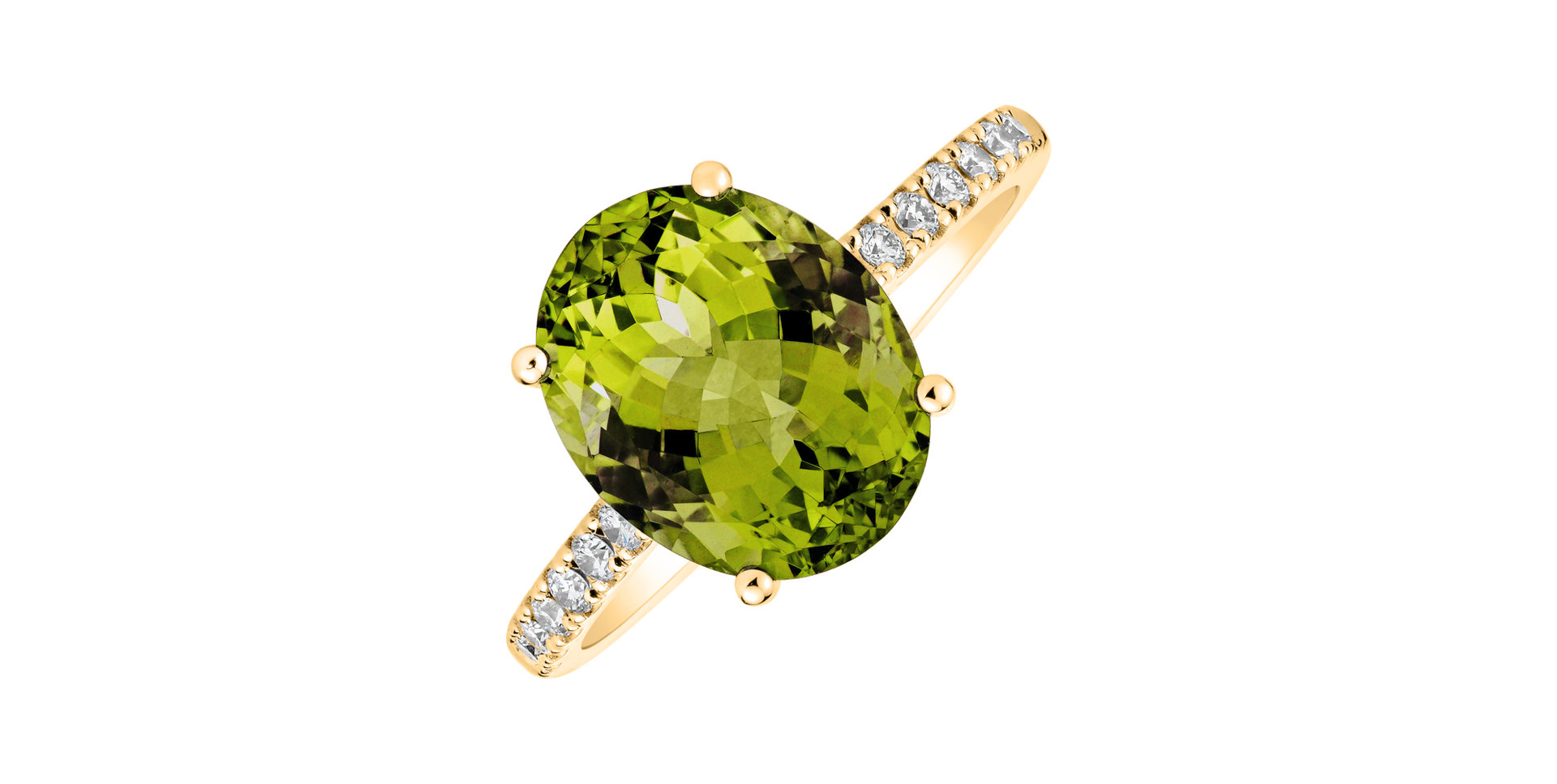 Diamond ring with Peridot Playful Glamour