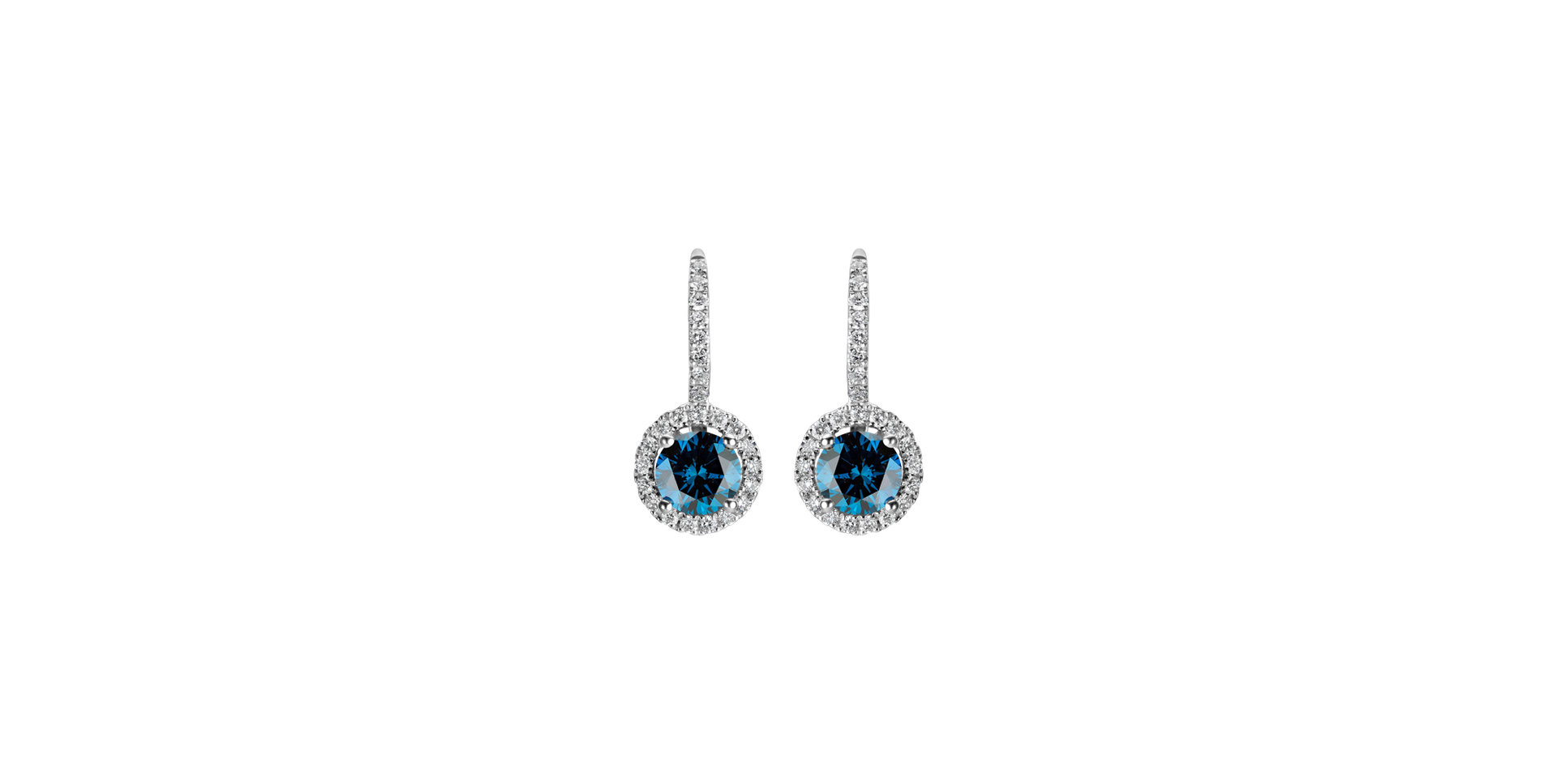 Earrings with blue diamonds and white diamonds Blue Tears