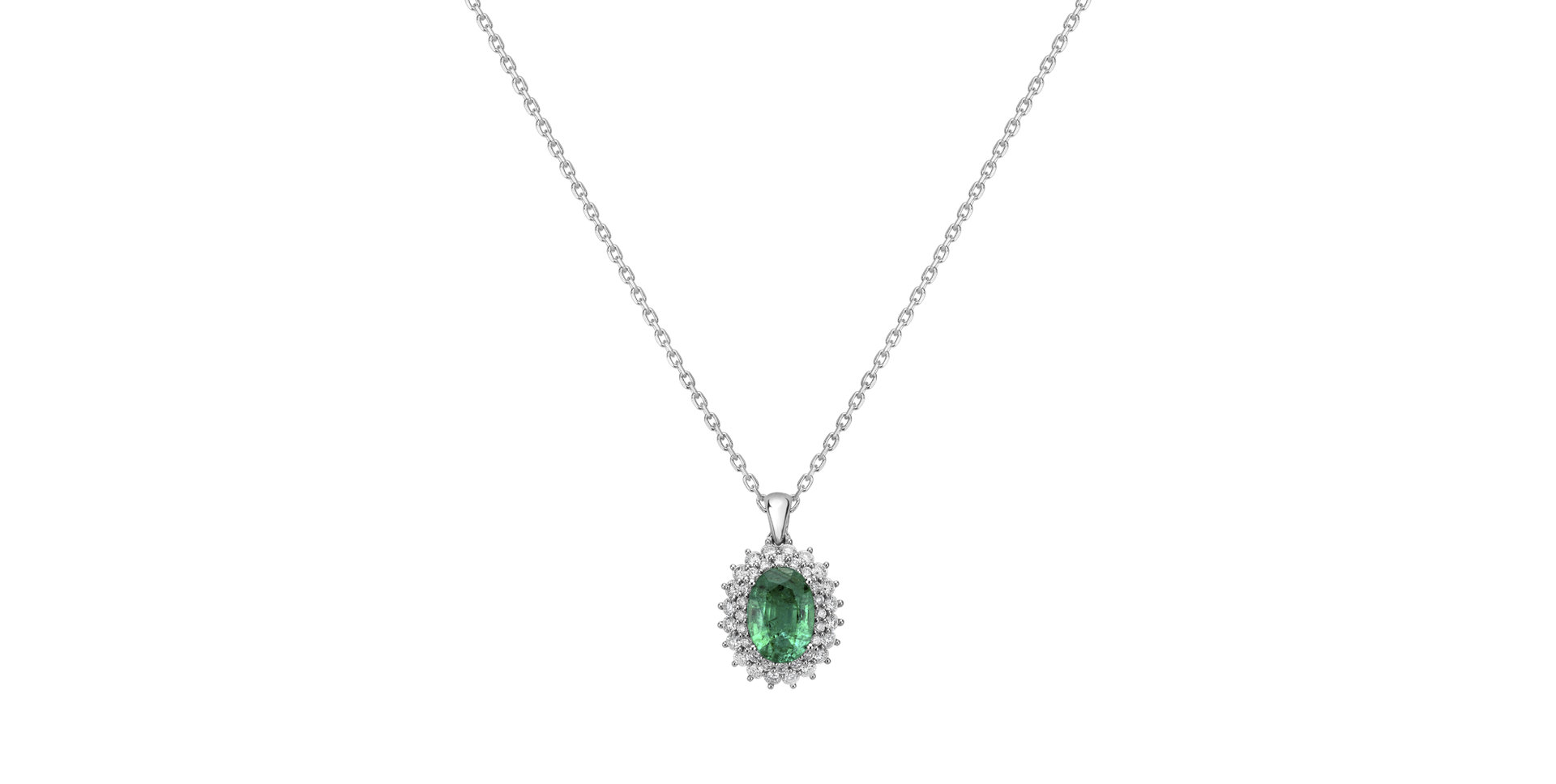 Diamond pendant with Emerald Princess Hope