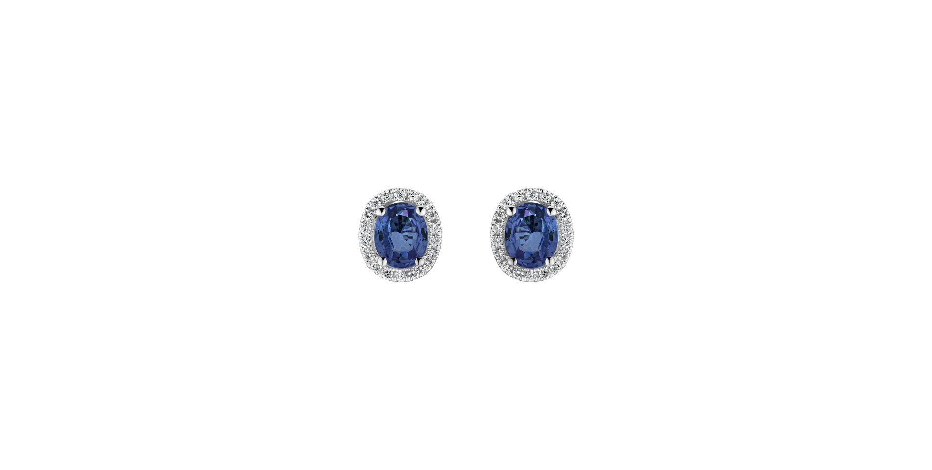 Diamond earrings with Sapphire Imperial Sapphire