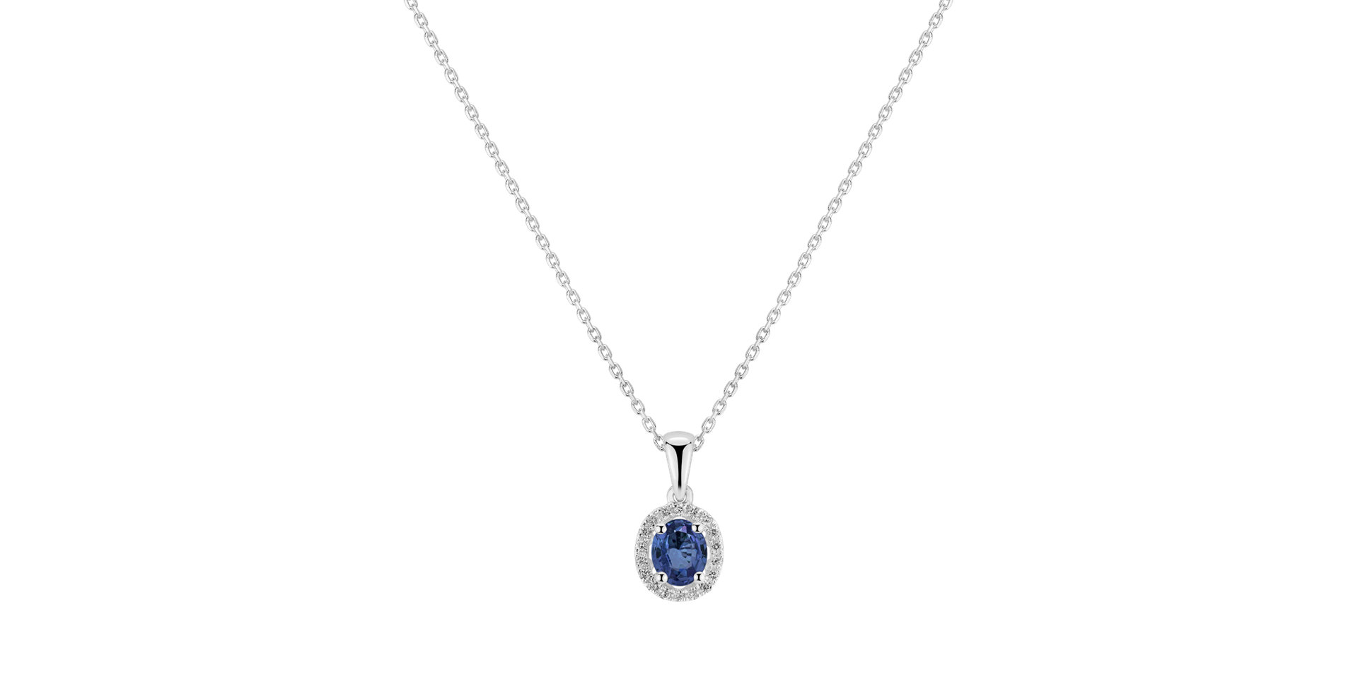 Diamond pendant with Sapphire Princess