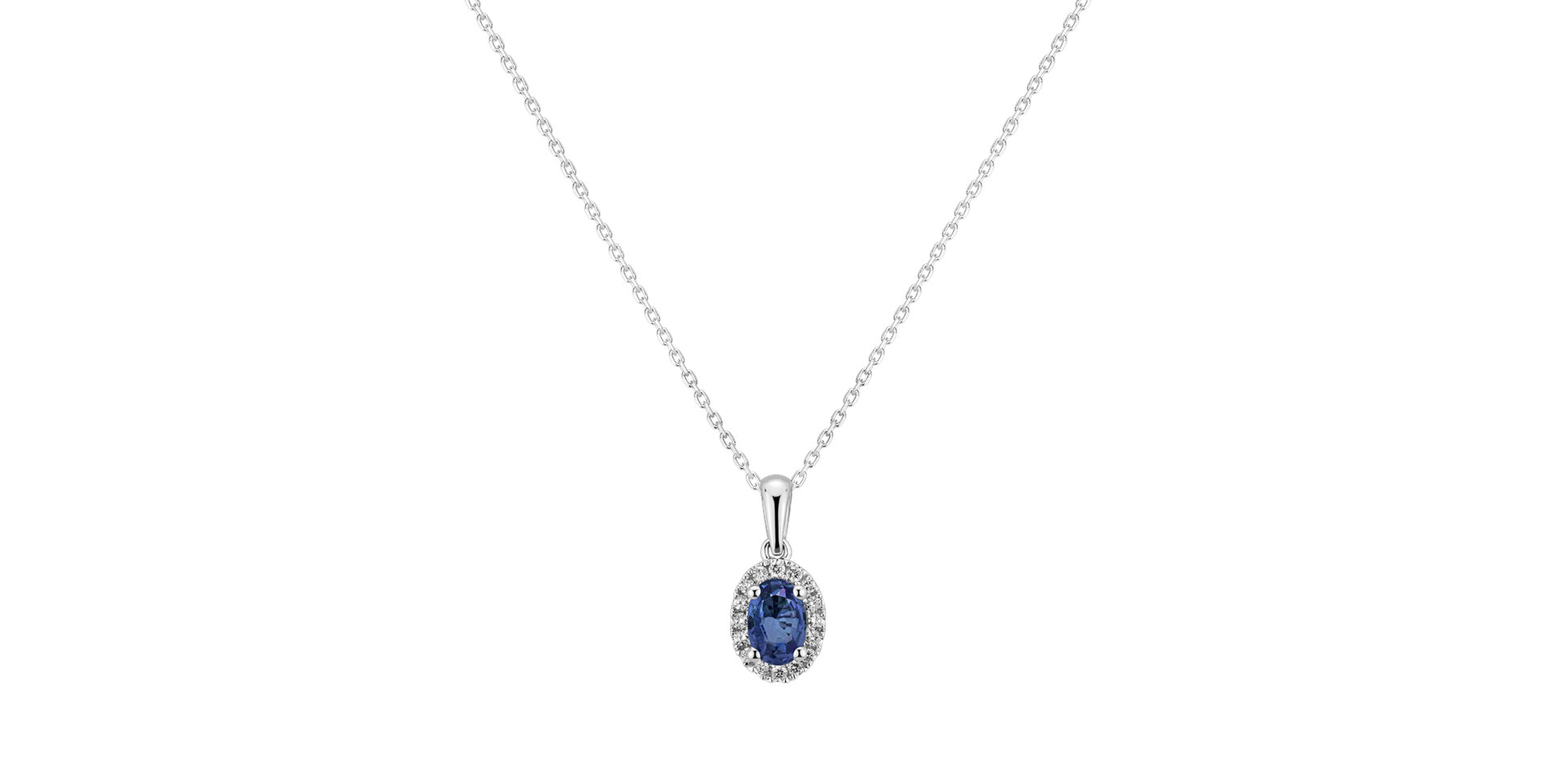Diamond pendant with Sapphire Princess