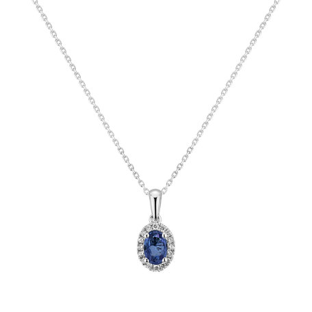 Diamond pendant with Sapphire Princess