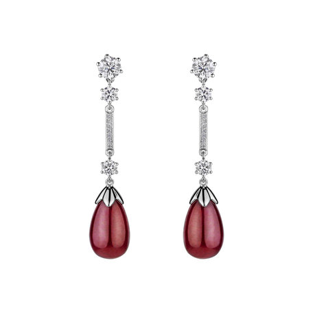 Diamond earrings with Ruby Kingdom of Sadness