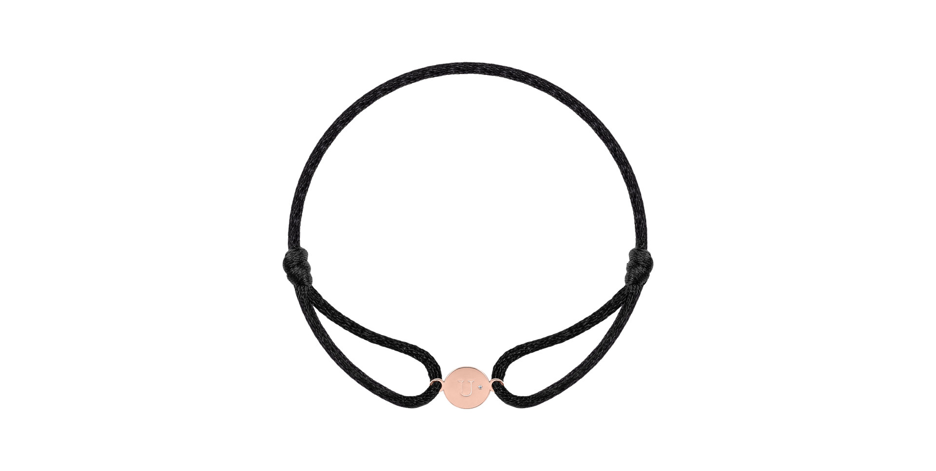 Diamond bracelet Circle Letter U