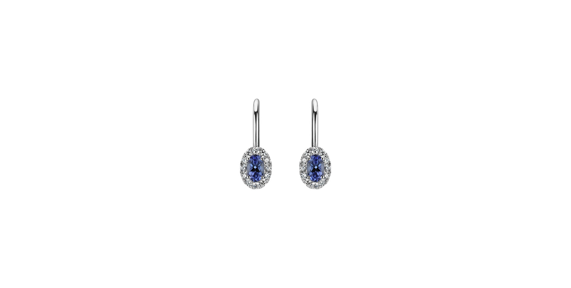 14ct white gold diamond earrings with Tanzanite Imperial Allegory