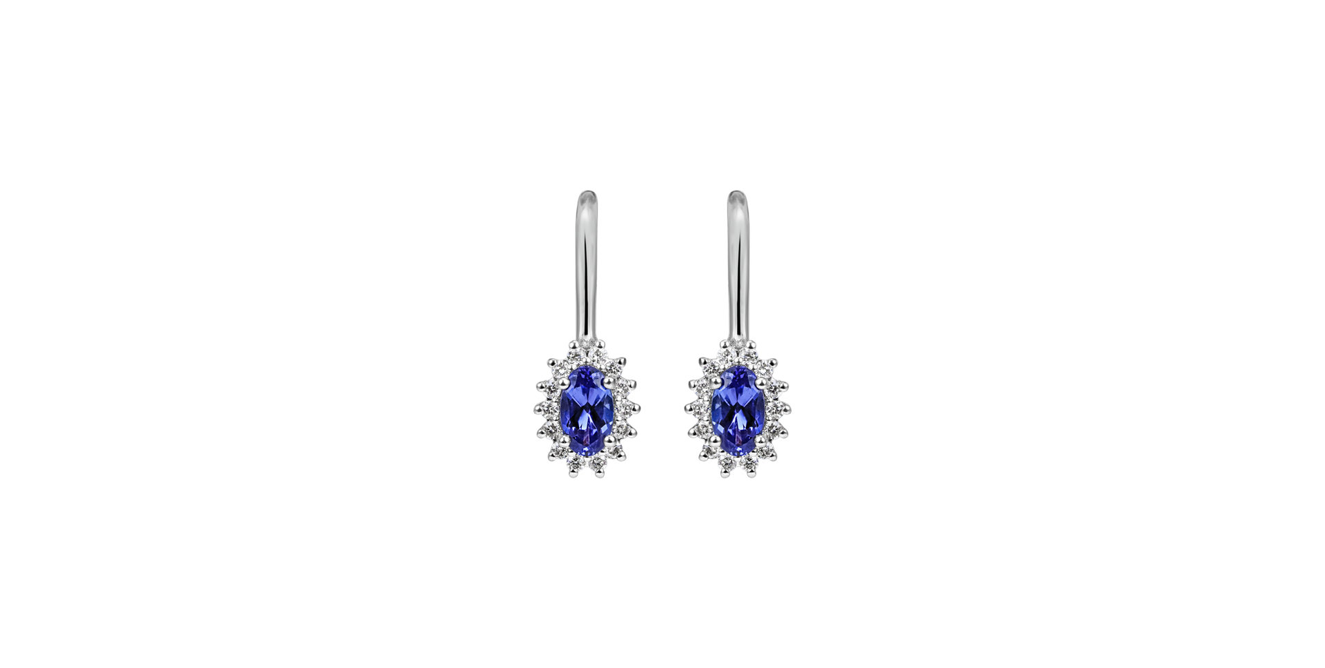 Diamond earrings with Tanzanite Princess Sparkle