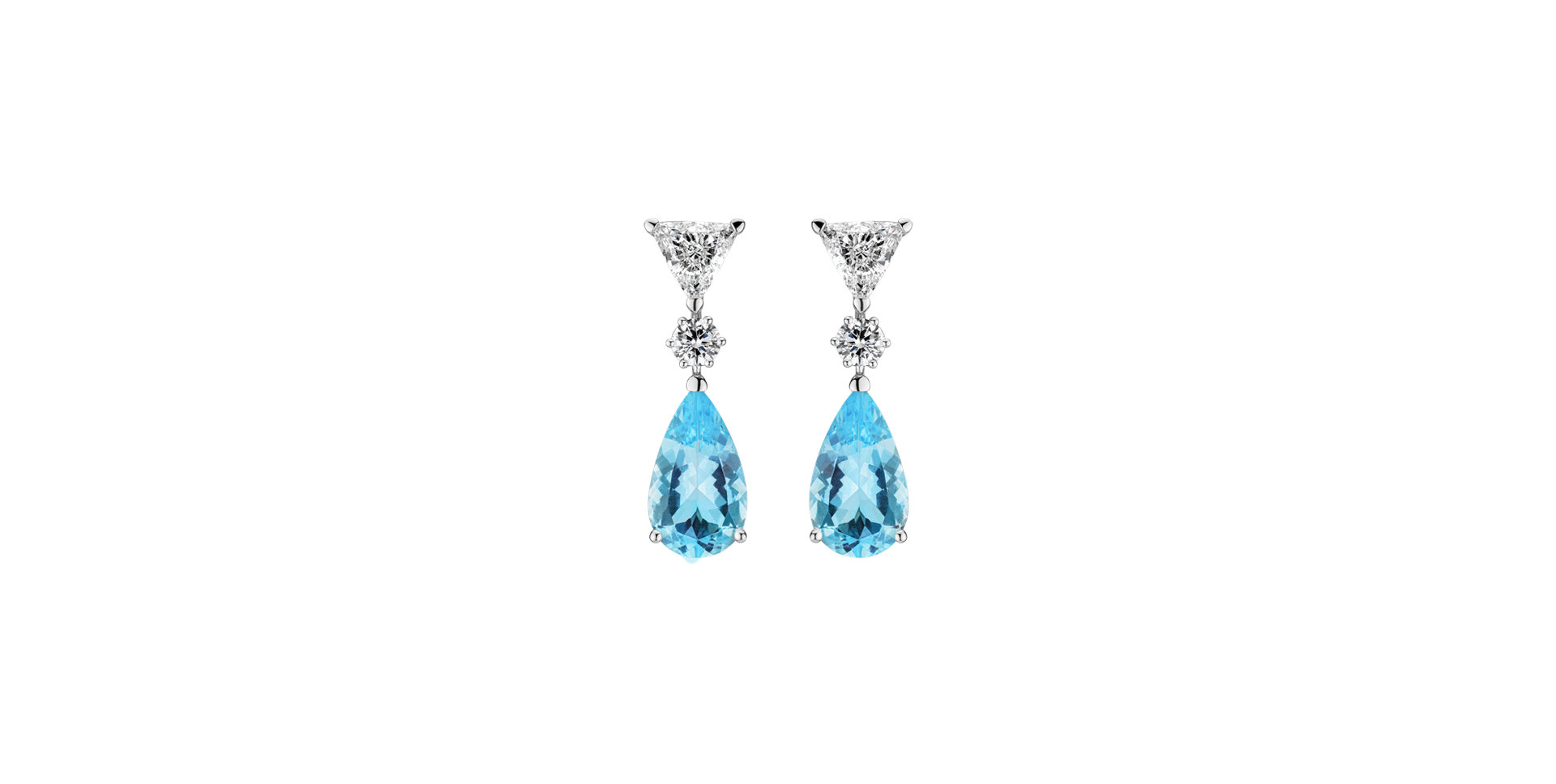 Diamond earrings with Aquamarine Aquamarine Tears