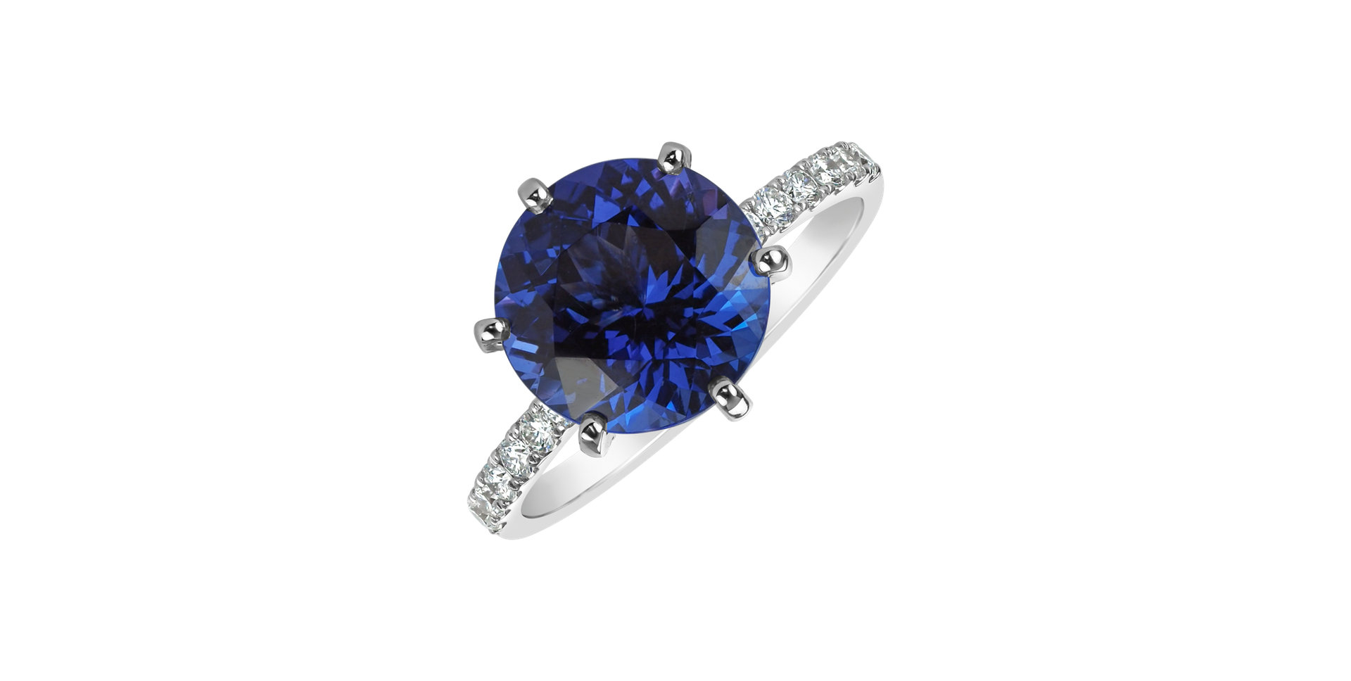 14ct white gold diamond ring with Tanzanite Eternal Love