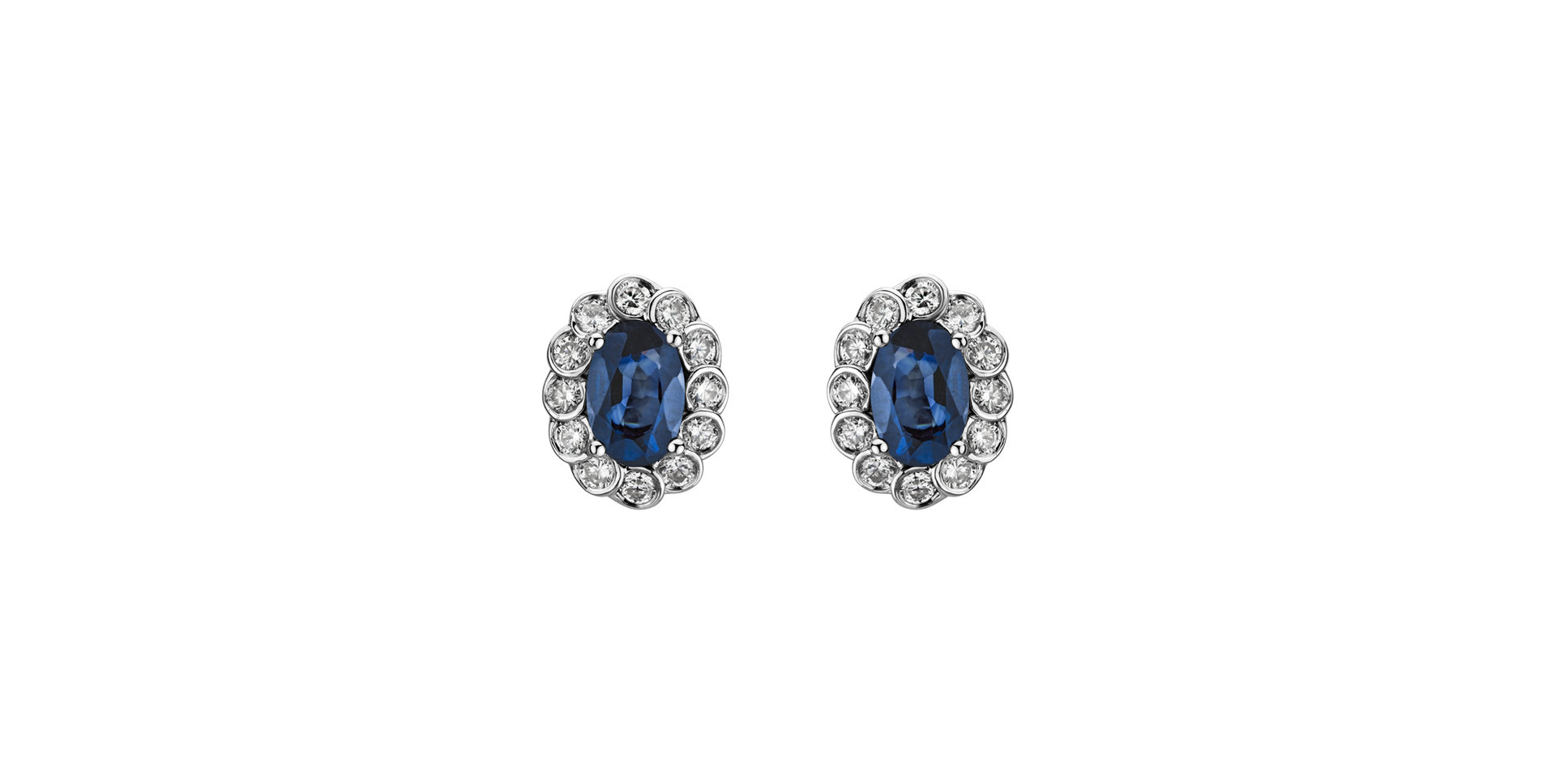 Diamond earrings with Sapphire Glamour Princess