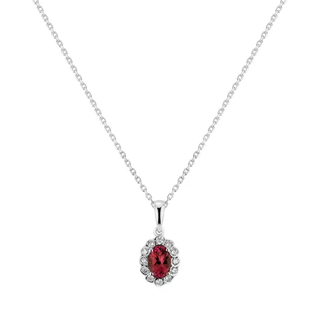 Diamond pendant with Ruby Glamour Princess